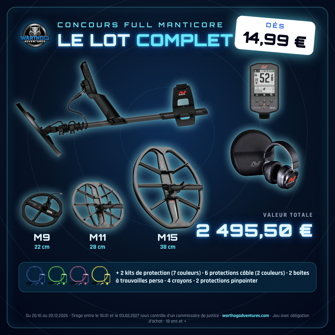 MINELAB MANTICORE --- DISQUE M9 - M11 - M15 + AVEC DU FULL WARTHOG ADVENTURES — photo 5